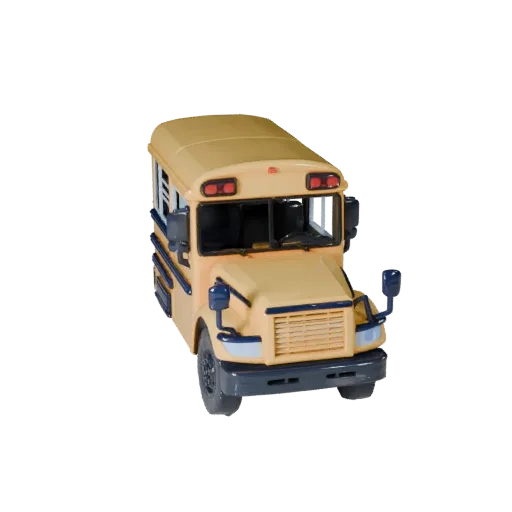 High Poly School Bus 3D Model for Studio Renders - PBR