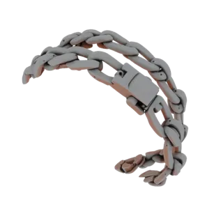 Tennis Cuff Bracelet scene ready 3D model, side view studio render, showing bracelet silhouette and surface contrast.