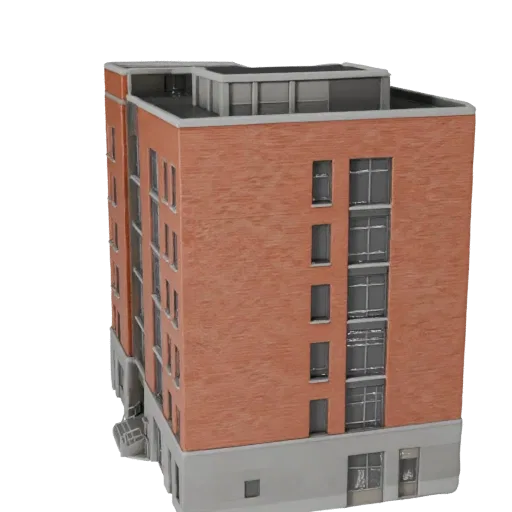 Modelo 3D Eco House listo para Unreal Engine, vista de Unreal Engine, mostrando materiales de edificio residencial y detalle
