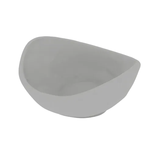 Modèle 3D de corbeille à bonbons blanche asymétrique style loft, vue de côté