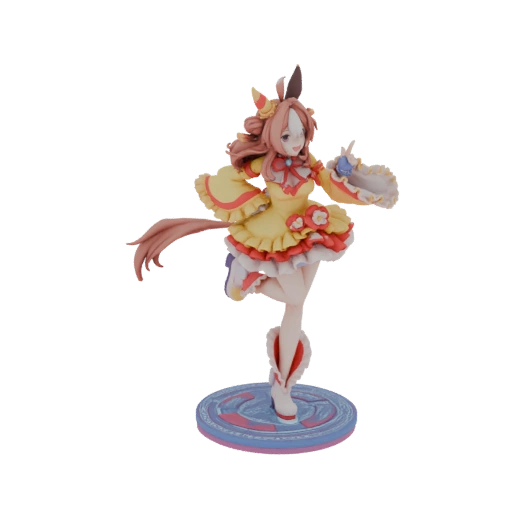 Anime Girl in Yellow Frilly Dress 3D Model