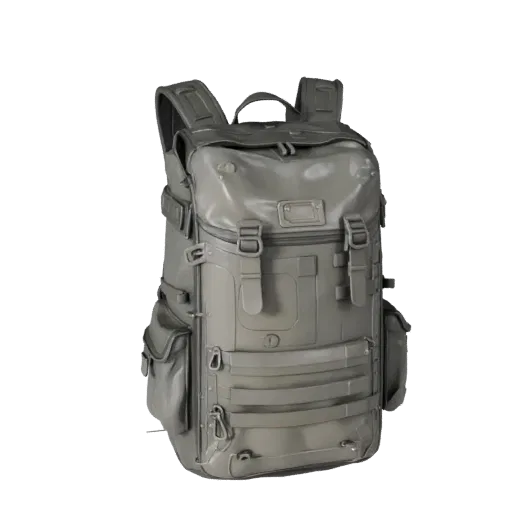 Survival Field Backpack Printable 3D model, isometric STL render, showing canvas, packable silhouettes.