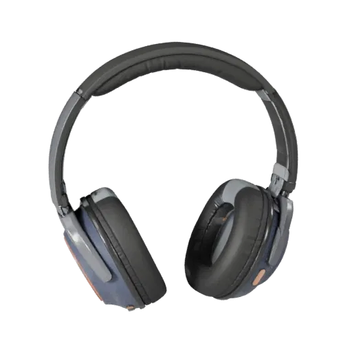 Sports Noise Canceling Headset Low Poly 3D model, game viewport three-quarter view, showing soft ear pads, form detail.