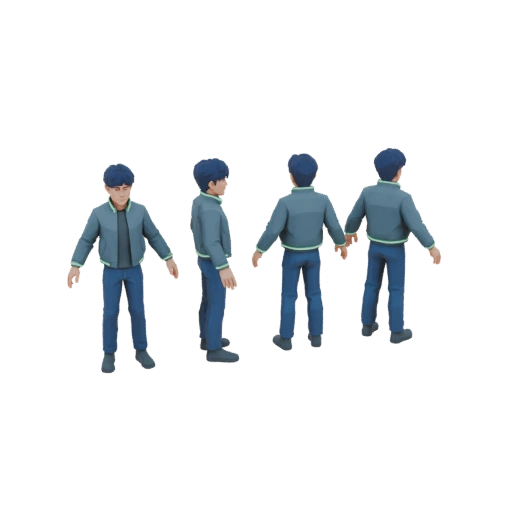 Young Man in Bomber Jacket 3D Model