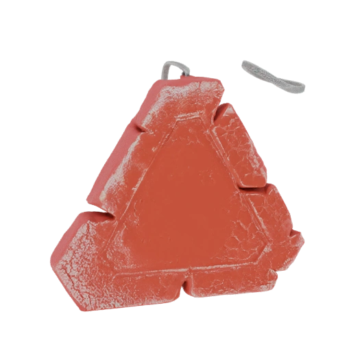 Cracked Red Triangle Ornament