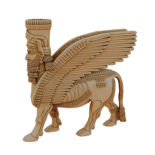 Winged Lamassu Sculpture