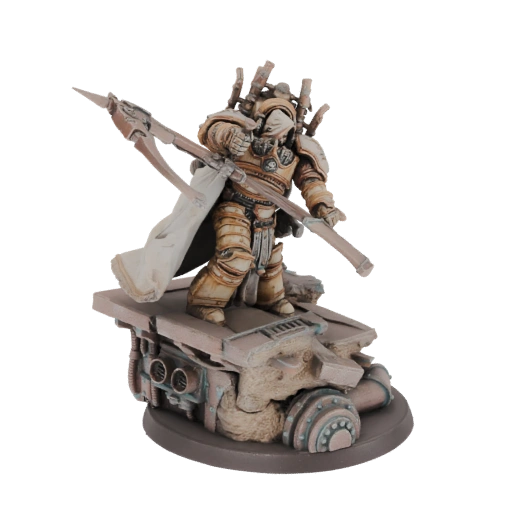 Golden Warrior with Scythe on Diorama Base