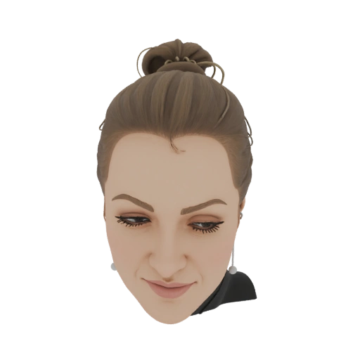 Stylized Woman's Head with Bun Hairstyle