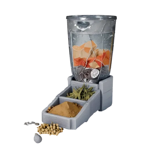 Spice Herb Bundle Printable 3D model, isometric STL render, showing powders, small ingredient shapes.