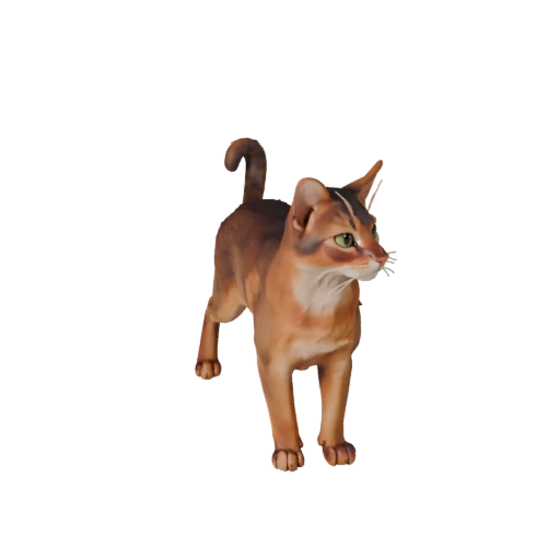 Modèle 3D de Chat Abyssin Haute Poly - Atout STL Détaillé pour Impression