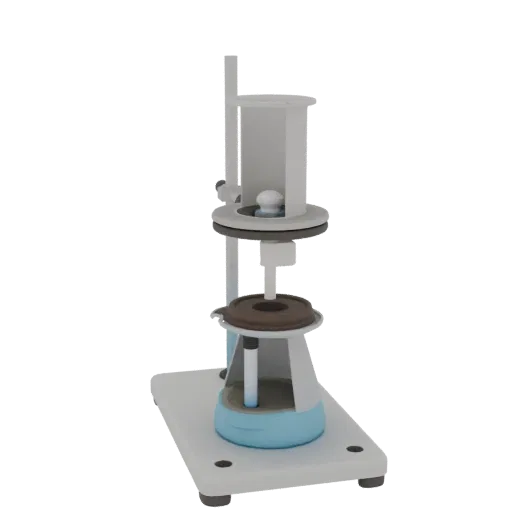 Chemistry Lab Burner 3D model, side profile view, technical viewport render, showing glass, recognizable lab forms.