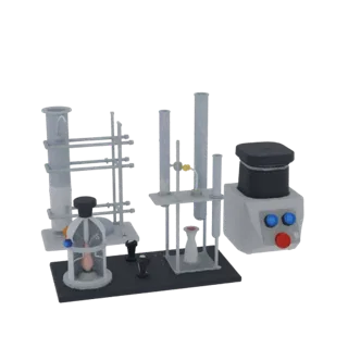 Research Lab Burner High Poly 3D model, close-up studio render, showing glass, recognizable lab forms.