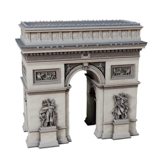 Modelo 3D de Arco de Triunfo Poligonal Bajo para Activo de Juego en Tiempo Real