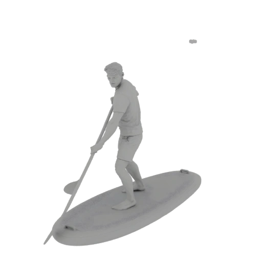 Man Stand Up Paddleboarding 3D Model