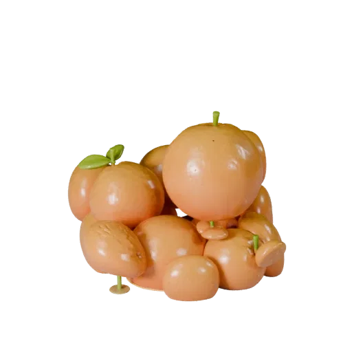 Fresh Orange Printable 3D model, isometric STL render, showing skin pores, recognizable fruit forms.