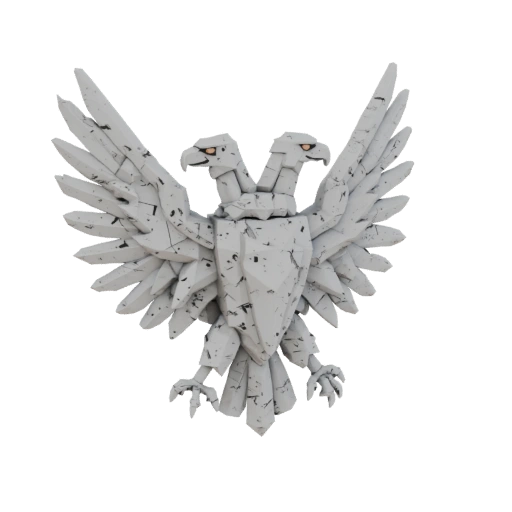 Cracked Stone Two-Headed Eagle Emblem 3D Model