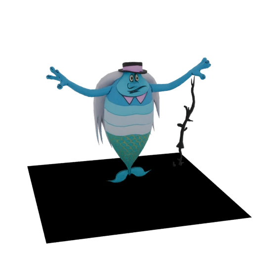 Whimsical Merman Character 3D Model