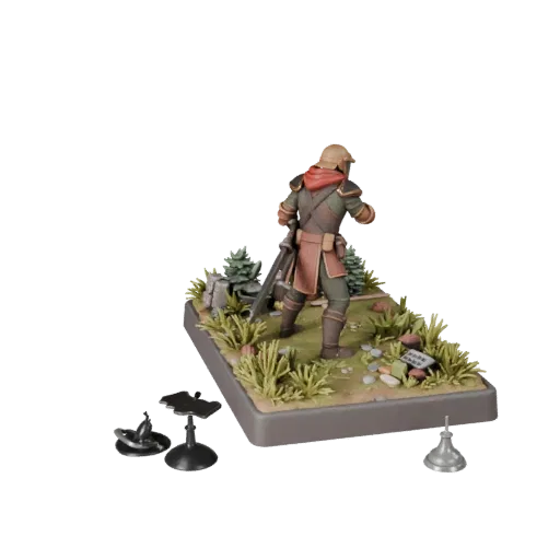 Forest Battle Vignette high poly 3D model preview showing layered parts, studio close-up view, depth and display scale