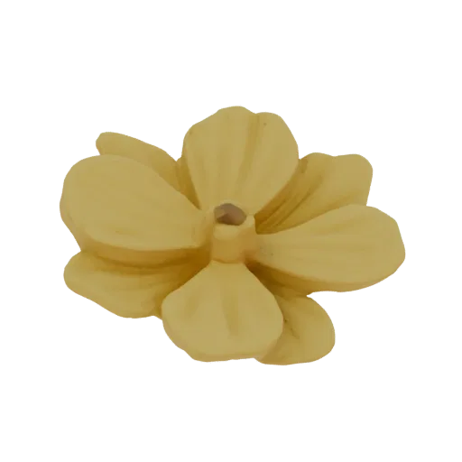 A 3D model of a single yellow orchid flower with delicate petals and a detailed center.