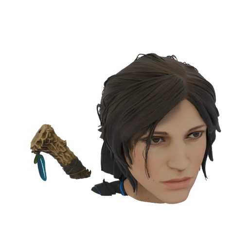 Lara Croft Head and Antler Charm