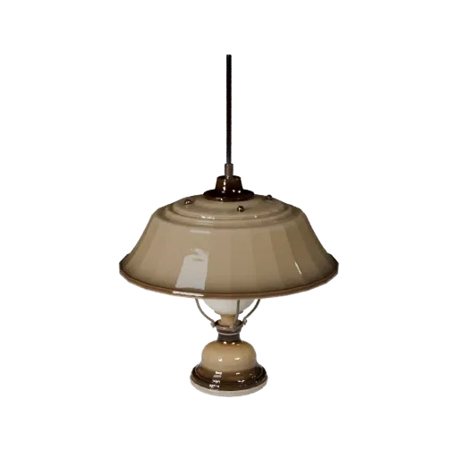 Ceramic Pendant Lamp 3D model, home interior, three-quarter front view, Unreal Engine viewport, metal detail.