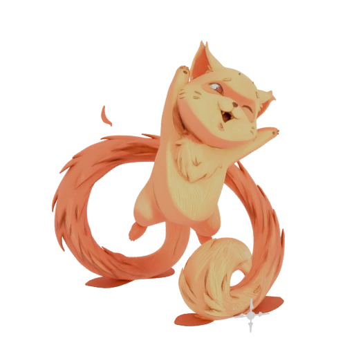 Playful Fox Spirit 3D Model