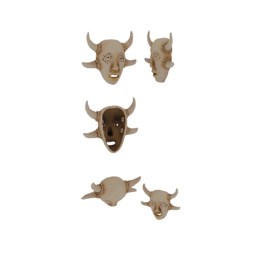 Tribal Horned Mask Sculpture
