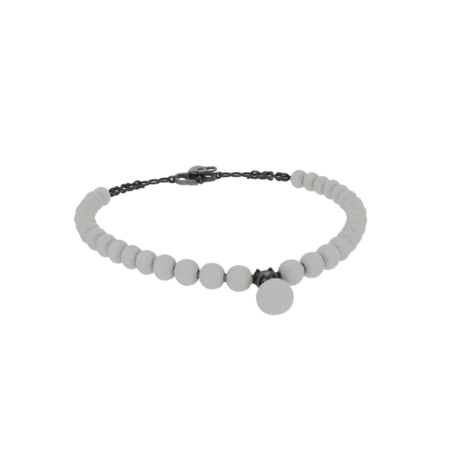 Modelo 3D Collar de Perlas de Plata Esterlina, render de estudio a tres cuartos, superficie de perla.