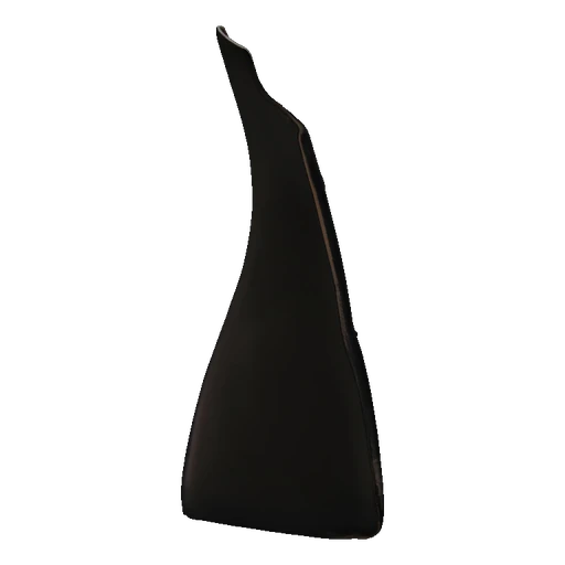 3D model of a dark gray automotive bumper corner trim, shown from a side angle against a white background.