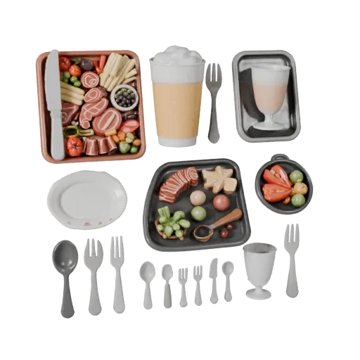 Banquet Charcuterie Board 3D model, three-quarter front view, AR viewer studio render, showing ceramic, form detail.
