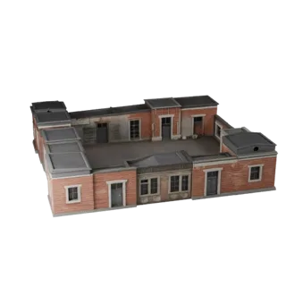 Kit di costruzione modulare medievale modello 3D pronto per Unreal Engine, viewport di Unreal Engine, che mostra materiali de