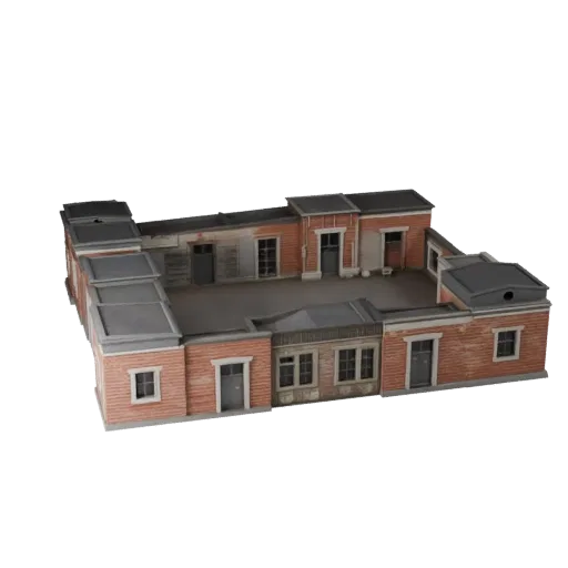 Modular Medieval Building Kit Unreal Engine-ready 3D model, Unreal Engine viewport, showing modular building kit materials and architectural detail