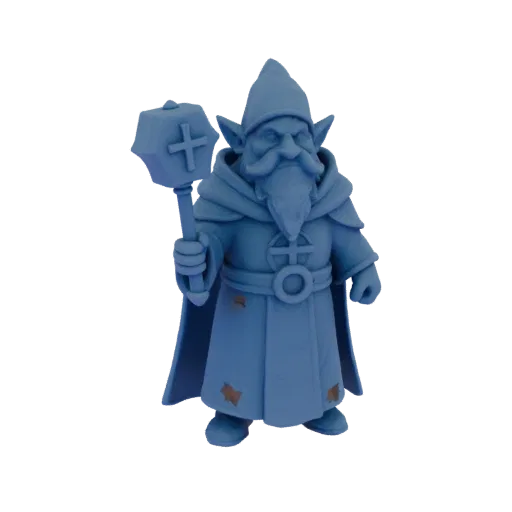 Fantasy Dwarf Cleric Miniature STL - Casting