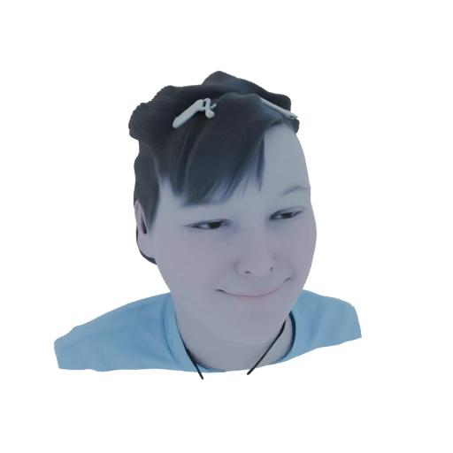Stylized Young Person with Hair Clips 3D Model