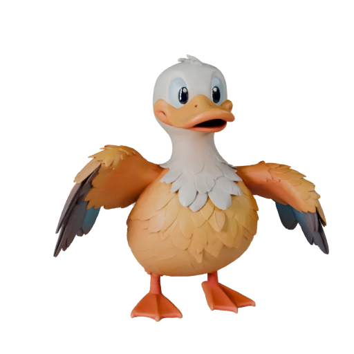 Modelo 3D de Pato Caricatura - Asset Estilizado para Animación | Libre de Regalías