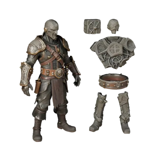 Sci Fi Pirat 3D Charakter, Engine-Viewport-Ansicht, Unreal Engine-fähiger Asset mit stehender Pose und PBR