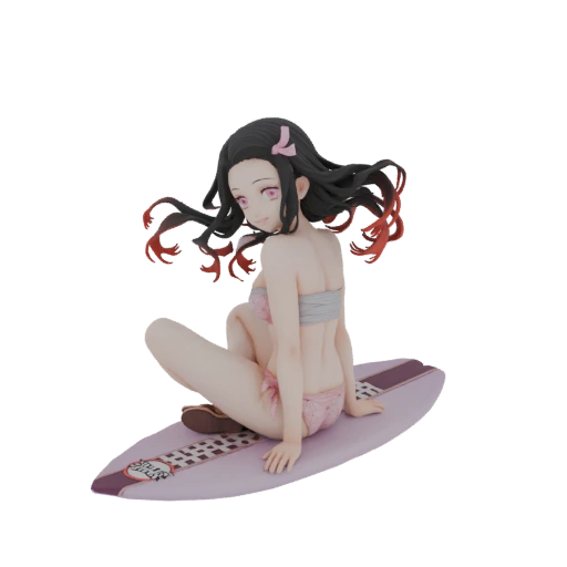 Nezuko Kamado Surfing Bikini 3D Model