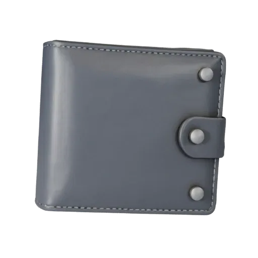 Minimal Wallet Realistic 3D model, three-quarter studio render, showing metal, small wearable silhouette.