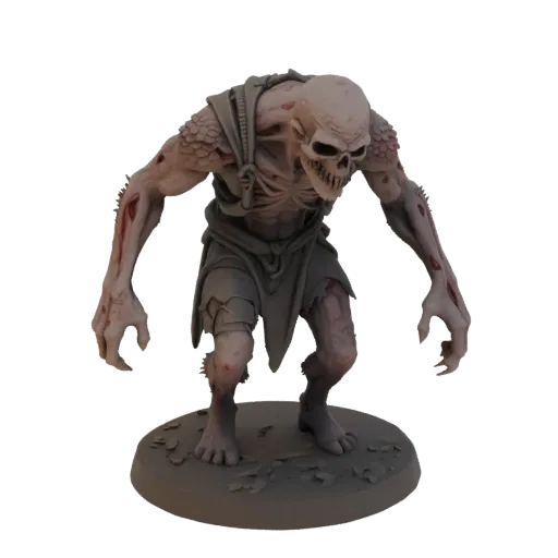 Dark Fantasy Skullbound Zombie Enemy Miniature STL