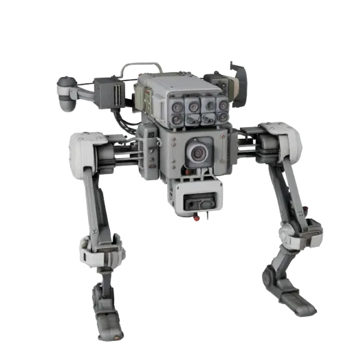 Crawler Lab Drone Modular 3D model, isometric modular kit view, showing metal frames, robot form.