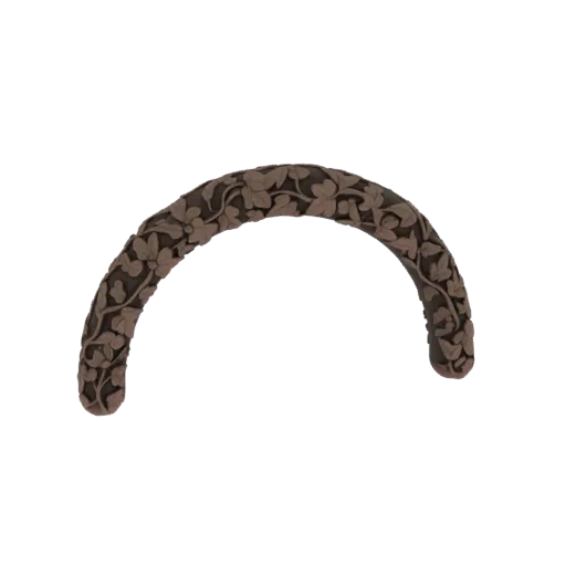 3D model of an ornate archway with detailed floral carvings, presented against a white background.