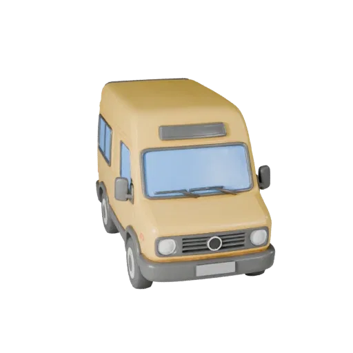 Cartoon Delivery Van 3D Model - Stylized Game Asset