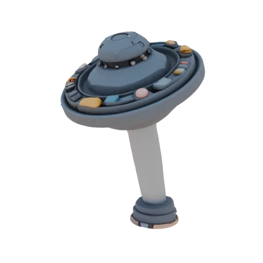 3D model of a waterjet cleaning hatch plug in gray-blue tones with multi-colored buttons around the perimeter