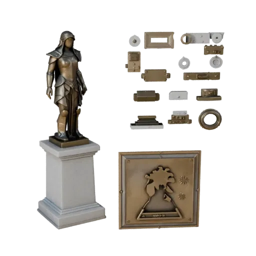 Garden Abstract Sculpture modular kit 3D model preview showing silhouette, top-down kitbash view