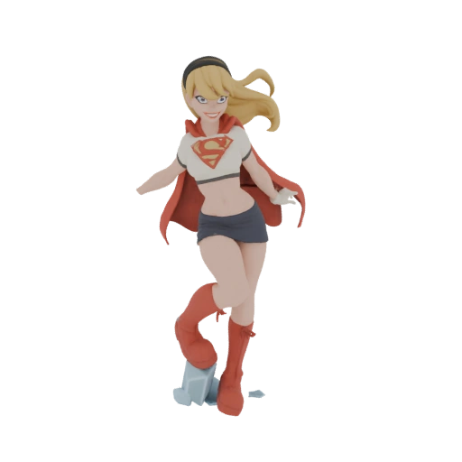 Supergirl Anime Style 3D Model