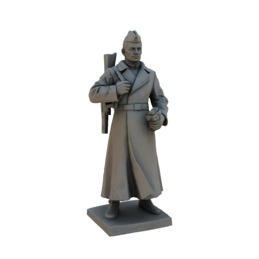 Soviet Soldier with Bouquet 3D Model
