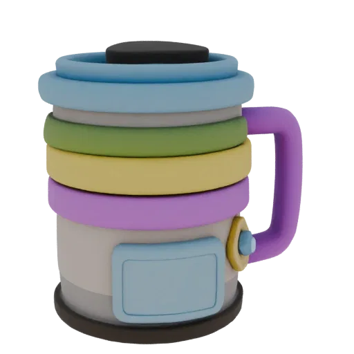 Cluttered Mug Printable 3D model, isometric STL render, showing ceramic, recognizable everyday shapes.