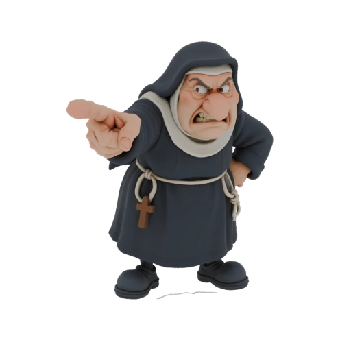 Angry Nun Character 3D Model