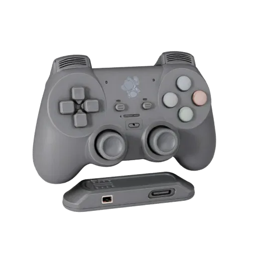 Mini Controller Realistic 3D model, three-quarter studio render, showing matte plastic, console proportions.