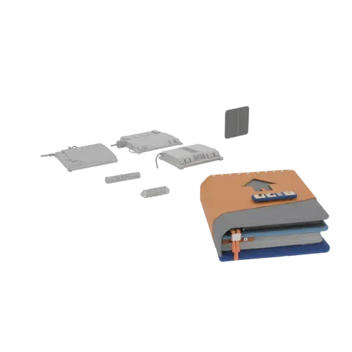 Corporate Notebook Printable 3D model, isometric STL render, showing plastic, desk-scale silhouettes.